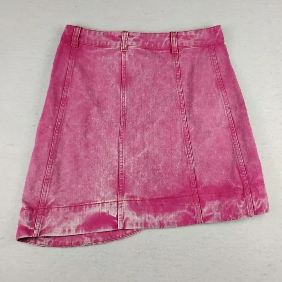 GANNI Asymmetric Denim Skirt In Washed Pink Size EU 38 US Med/6 - Picture 4 of 10